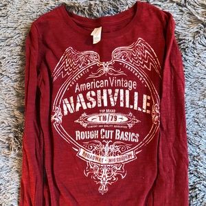 Red long sleeve T-shirt